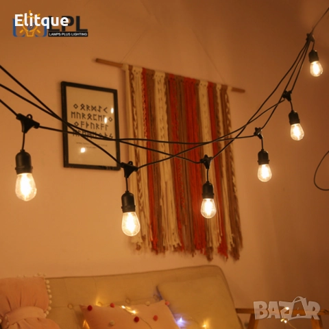 Кабел с фасунги, декоративно осветление , снимка 3 - Декорация за дома - 52904587