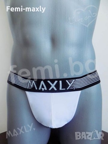 Уникален супер секси F99-27 Мъжки Джок /стринг, прашка/ широк ластик бял