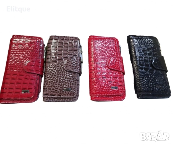 Стилно дамско портмоне с кроко дизайн