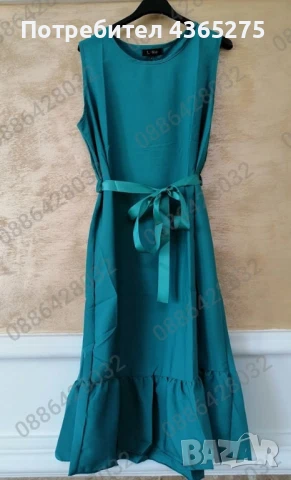 Нов модел прекрасни летни рокли със сатенено коланче 💕 Най-ниска цена 🌸дължина до коляното-100см, снимка 9 - Рокли - 50454641