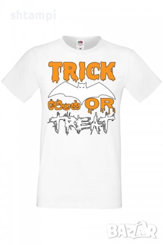 Мъжка тениска,Trick Or Treat 1,Halloween,Хелоуин,Празник,Забавление,Изненада,Обичаи,, снимка 2 - Тениски - 38132041