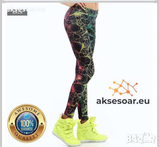 Дамски нов висококачествен шарен цветен печатан клин Нова мода за жени и момичета 3D Печатни цветни , снимка 13 - Клинове - 50418891