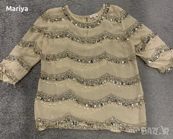 Пайетена блуза, снимка 2 - Тениски - 49963386