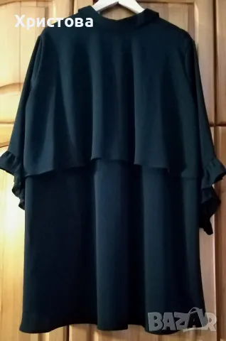 Черна асиметрична риза-туника SHEIN, XL, снимка 2 - Туники - 47847302