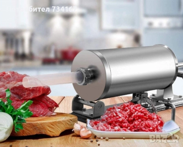 Ръчна машина за пълнене на колбаси,неръждаема стомана,капацитет 4 кг., снимка 2 - Други - 52544264