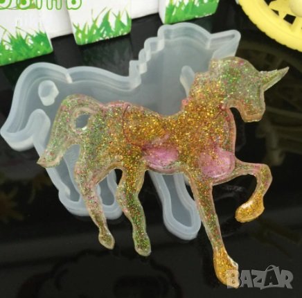 еднорог силиконов калъп молд форма за бижутерски сладкарски и смола изделия, снимка 2 - Форми - 21007055
