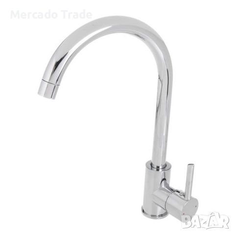Кухненски смесител за мивка, Неръждаема стомана, Сребрист , снимка 2 - Смесители - 52122033