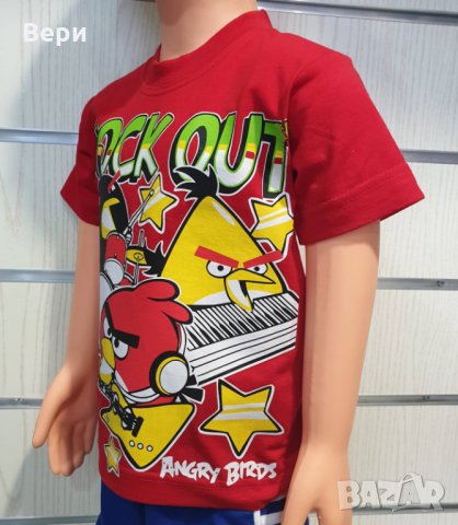 Нова детска тениска с трансферен печат Angry Birds, снимка 6 - Детски тениски и потници - 28452377