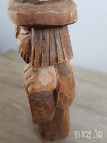 Стара дървена фигура, снимка 6 - Антикварни и старинни предмети - 43466814