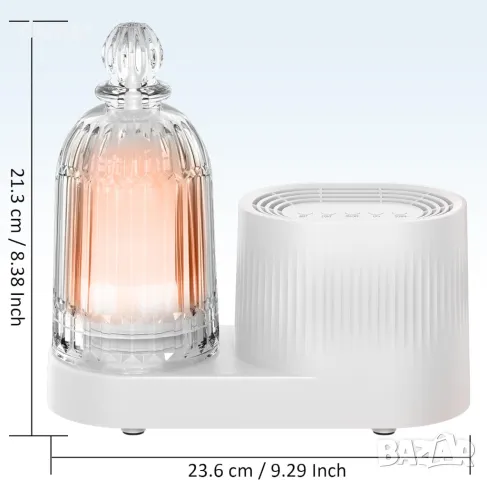 DOUDING 4в1, 400 мл Стъклен дифузор за етерично масло с Bluetooth високоговорител, 7 цветни светлини, снимка 8 - Други стоки за дома - 49687130