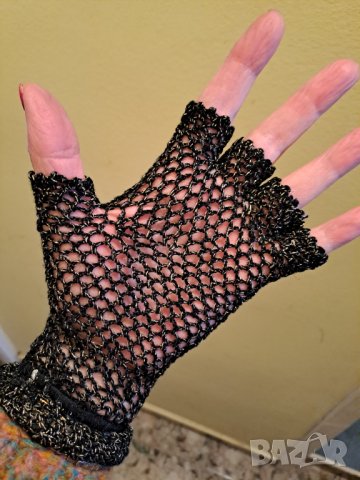 Дамски комплект шал и ръкавици без пръсти мрежести, снимка 5 - Ръкавици - 27597284