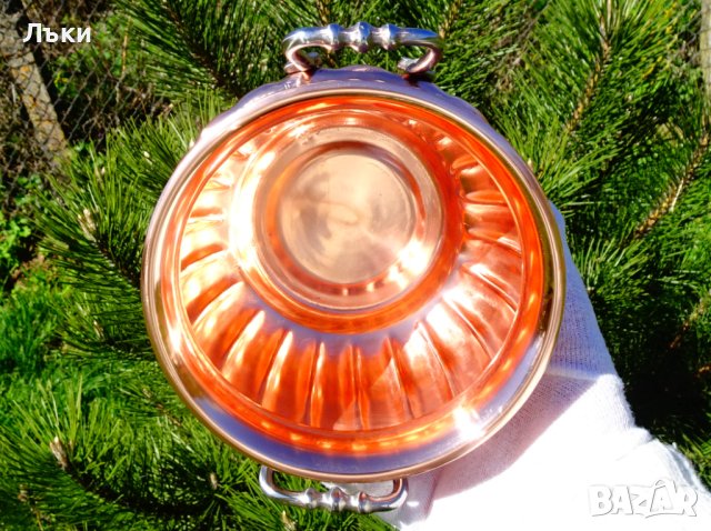 Медна тенджера,чиста червена мед,релеф. , снимка 3 - Антикварни и старинни предмети - 40388400