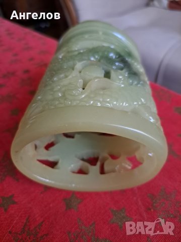 Светилник от имитация нефрит за Годината на дракона, снимка 3 - Антикварни и старинни предмети - 43626652