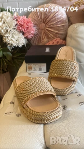 Чехли Шанел*н.38*Chanel braided slippers, снимка 3 - Чехли - 51026486