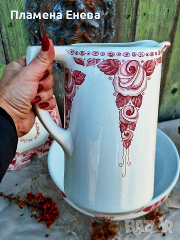 Boch Freres Keramis - aникварен сет тоалетни принадлежности , снимка 4 - Декорация за дома - 53123575