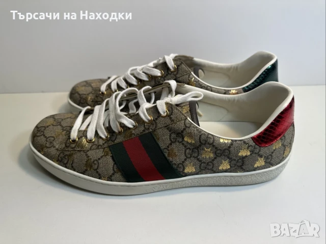€750 Мъжки кецове Gucci Ace Supreme Bees Men’s 12 Trainer Tennis Shoe Low Top Sneaker Used, снимка 8 - Спортно елегантни обувки - 50871500