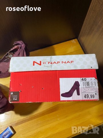 Naf Naf нови дамски велурени обувки с кутия, снимка 7 - Дамски елегантни обувки - 39439210