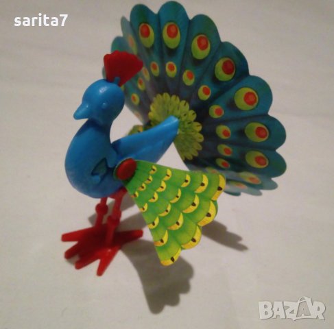 Стара цветна сглобяема киндер фигурка паун -  киндер сърпрайз фереро / kinder surprise Ferero, снимка 1