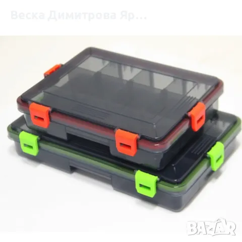 Сива кутия за рибарски принадлежности с оранжева закопчалка, m-k29, снимка 4 - Оборудване и аксесоари за оръжия - 47284492