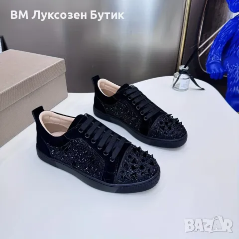 👞 Луксозни Мъжки Обувки "Red Impact" – Стил със Статус 🔥 Тип Louboutin | Със шипове | Червена подм, снимка 1