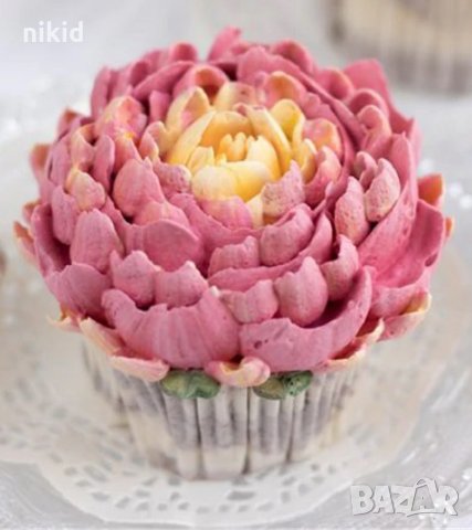 Дъга листа цвете божур накрайник шприц за пош руска дюза за украса декор торта крем, снимка 3 - Аксесоари за кухня - 32577475