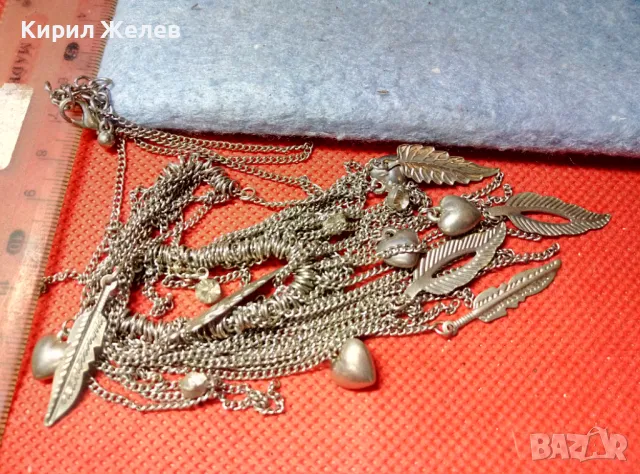 РАЗКОШНА ПОСРЕБРЕНА ОГЪРЛИЦА БЛАГОРОДНА СТОМАНА с ФЛОРАЛНИ и СЪРЦЕВИДНИ АРТ ВИСУЛКИ 39698, снимка 6 - Колиета, медальони, синджири - 47336465