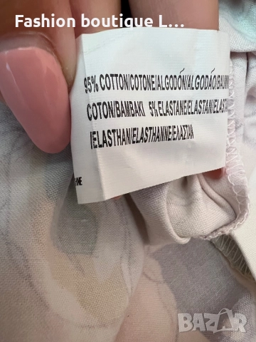 Уникална бяла рокля с флорален мотив на цветя S размер 95% памук с цип на гърба 🤍🌸, снимка 4 - Рокли - 51808989