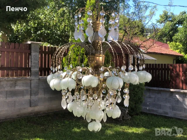 старинен кристален полилей, снимка 2 - Антикварни и старинни предмети - 50341982