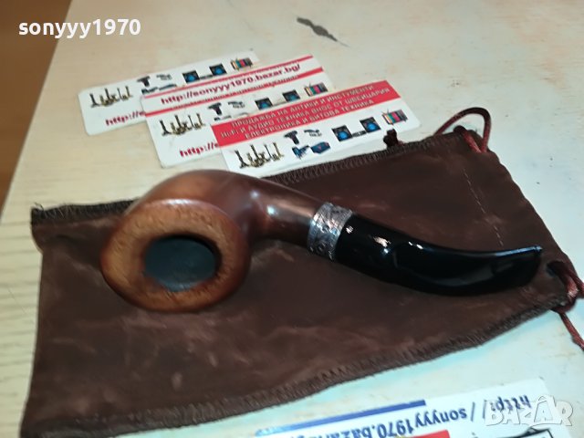 ДЪРВЕНА ЛУКСОЗНА ЛУЛА С ЛОГО И КЕЙС 0205231820, снимка 6 - Лули - 40565799