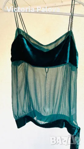 Красив ефектен топ ROCOCO кадифе коприна, снимка 7 - Корсети, бюстиета, топове - 50409577
