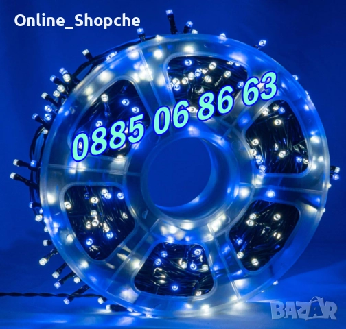 Коледни лампички 100 метра на макара, бяла светлина, водоустойчиви, снимка 5 - Декорация за дома - 52424907