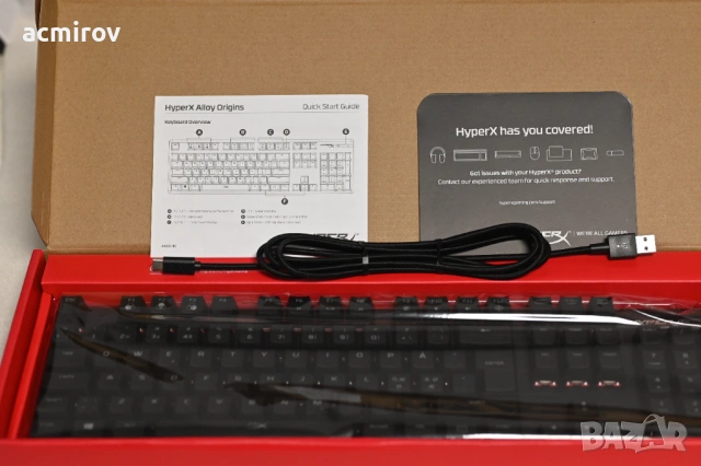 Продавам HyperX Alloy origins, механични клавиатури с cherry red суичове, снимка 5 - Клавиатури и мишки - 53430463
