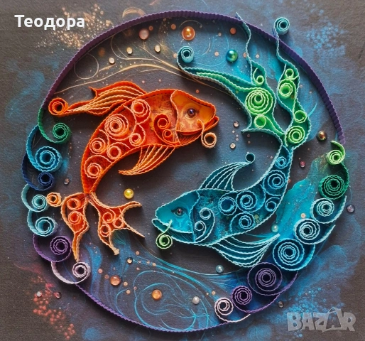 Квилинг пано за зодия Риби