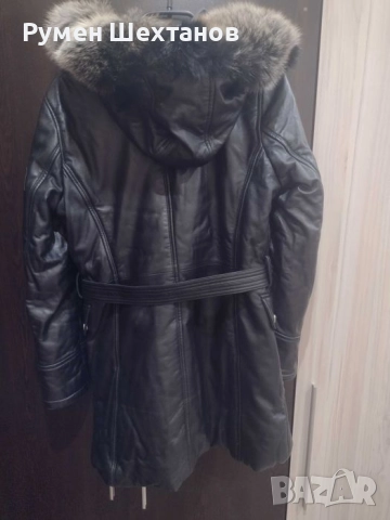 Дамски кожено яке с качулка , снимка 4 - Якета - 52500610