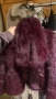 Дамско пухено палто в цвят бордо, снимка 3