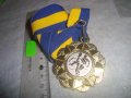 КРАСИВ ПОЗЛАТЕН СПОРТЕН МЕДАЛ - ФУТБОЛ с ЛЕНТА 30650, снимка 4