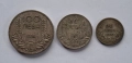 Лот от Сребърни монети непочистени 100лв 1934г,50лв1934г,20лв1930г.., снимка 1