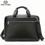 Елегантна, модерна и стилна мъжка офис чанта за лаптоп / Черна естествена кожа!, снимка 3