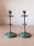 Два бронзови свещника- Ар Нуво- 1900г, снимка 1 - Антикварни и старинни предмети - 32699129