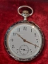Швейцарски сребърен джобен часовник със златен мониграм, снимка 1