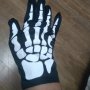 Черни елегантни ръкавици с пет пръста с щампа на скелет за Хелоуин, снимка 2