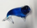 Прекрасен тюлен от масивно кобалтово стъкло, снимка 3