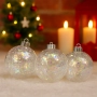 Прозрачни коледни топки с преливащ ефект - 3бр в опаковка., снимка 3