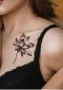 цвете лотос лотус черно бял временна татуировка татос татус Tattoo, снимка 3
