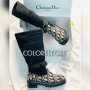 Черни ботуши велур Cristian Dior код VL176, снимка 1 - Дамски ботуши - 40394100