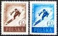 Полша, 1957 г. - лот марки на тема спорт, цветя, изкуство, музика, самолет, личности, кораб и др., снимка 3