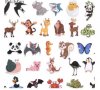 2 вид 50 бр Микс Животни самозалепващи лепенки стикери за украса декор картонена торта и др парти, снимка 3
