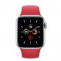 APPLE WATCH SILVER ALUMINUM CASE WITH RED SPORT BAND 40MM SERIES 5, снимка 1 - Apple iPhone - 26666775