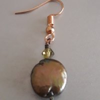 Вносни обеци с естествени перли тип "монета", снимка 8 - Обеци - 44028037