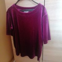 Лилава плюшена блуза, снимка 1 - Тениски - 32433768